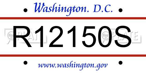 R12150S District Of Columbia License Plate