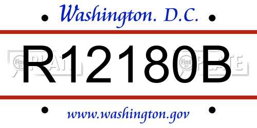 R12180B District Of Columbia License Plate
