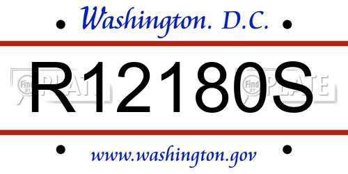 R12180S District Of Columbia License Plate