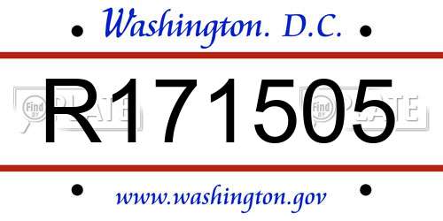 R171505 District Of Columbia License Plate
