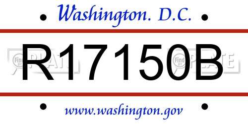 R17150B District Of Columbia License Plate