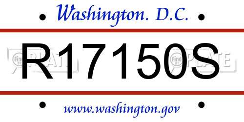 R17150S District Of Columbia License Plate