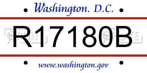 R17180B District Of Columbia License Plate