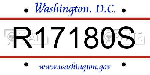 R17180S District Of Columbia License Plate