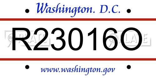 R23016O District Of Columbia License Plate