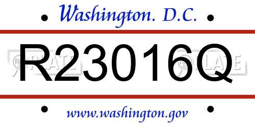 R23016Q District Of Columbia License Plate