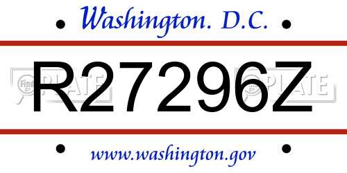 R27296Z District Of Columbia License Plate