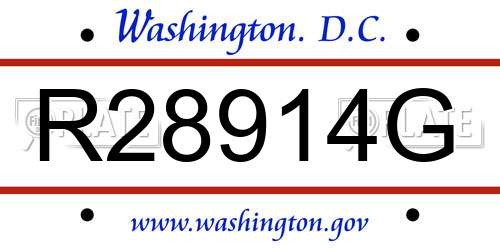 R28914G District Of Columbia License Plate