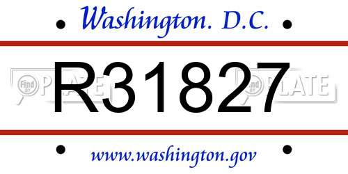 R31827 District Of Columbia License Plate
