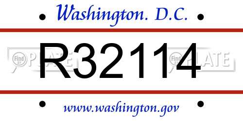 R32114 District Of Columbia License Plate