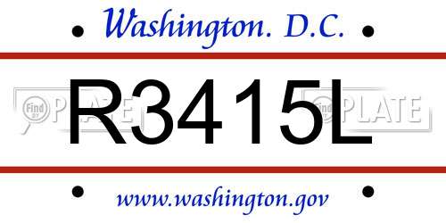 R3415L District Of Columbia License Plate