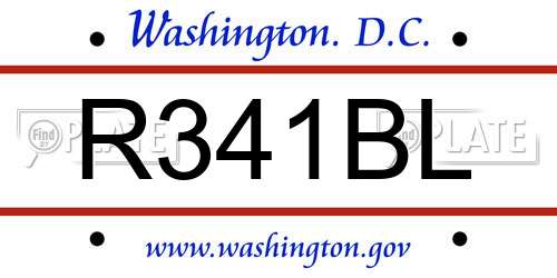 R341BL District Of Columbia License Plate