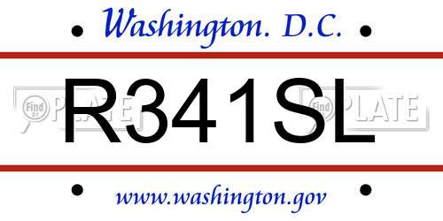 R341SL District Of Columbia License Plate