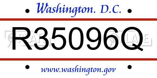 R35096Q District Of Columbia License Plate