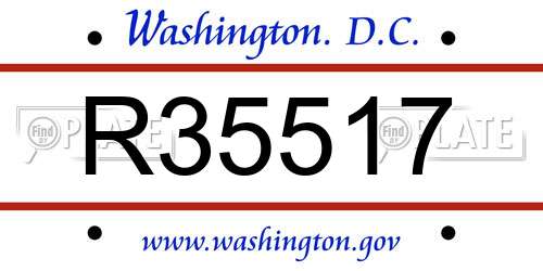 R35517 District Of Columbia License Plate