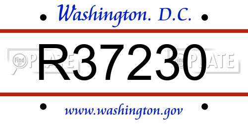 R37230 District Of Columbia License Plate