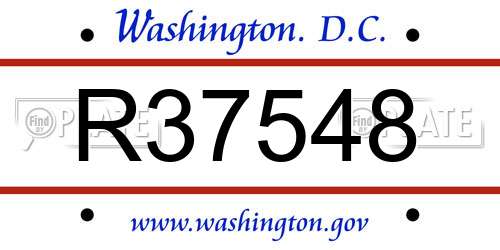 R37548 District Of Columbia License Plate