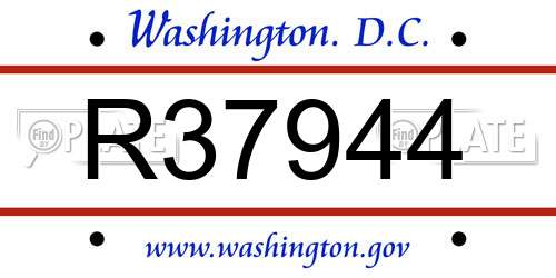 R37944 District Of Columbia License Plate