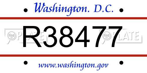R38477 District Of Columbia License Plate