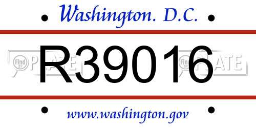 R39016 District Of Columbia License Plate