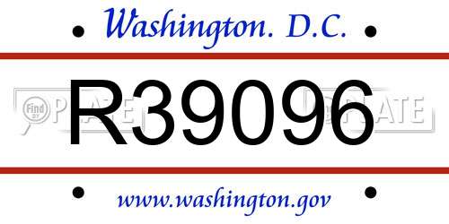 R39096 District Of Columbia License Plate