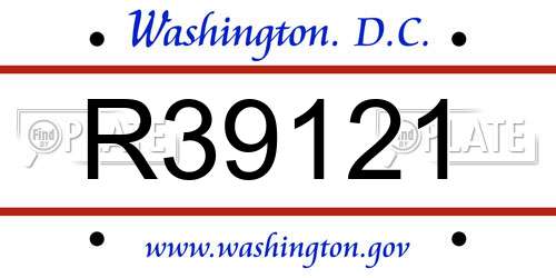 R39121 District Of Columbia License Plate