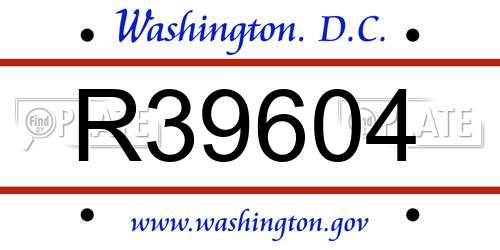 R39604 District Of Columbia License Plate