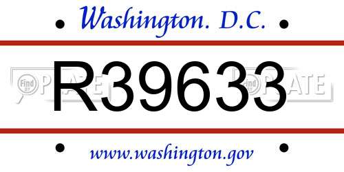 R39633 District Of Columbia License Plate
