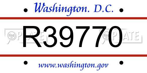 R39770 District Of Columbia License Plate