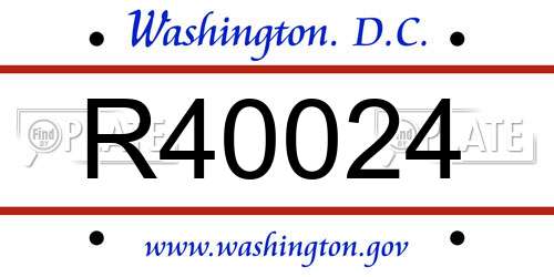 R40024 District Of Columbia License Plate