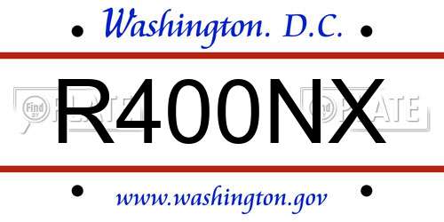 R400NX District Of Columbia License Plate