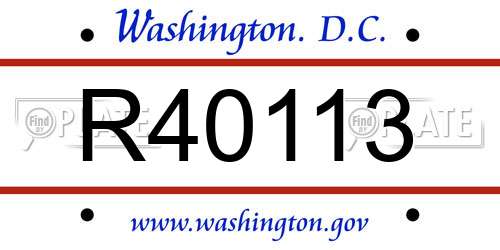 R40113 District Of Columbia License Plate