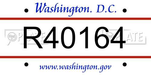 R40164 District Of Columbia License Plate