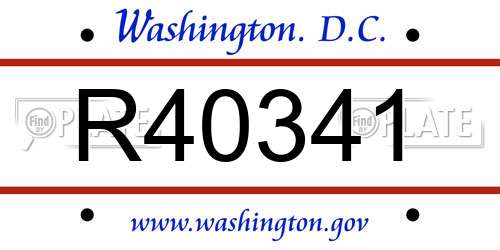 R40341 District Of Columbia License Plate