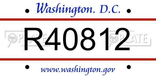 R40812 District Of Columbia License Plate