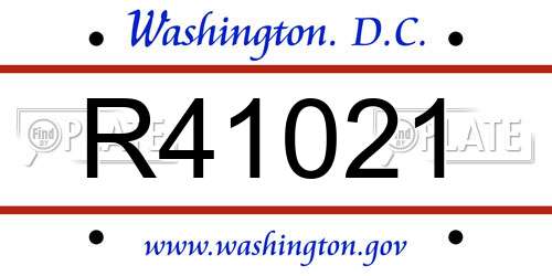 R41021 District Of Columbia License Plate
