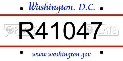 R41047 District Of Columbia License Plate