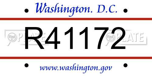 R41172 District Of Columbia License Plate
