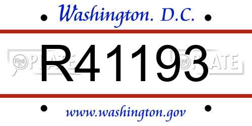 R41193 District Of Columbia License Plate