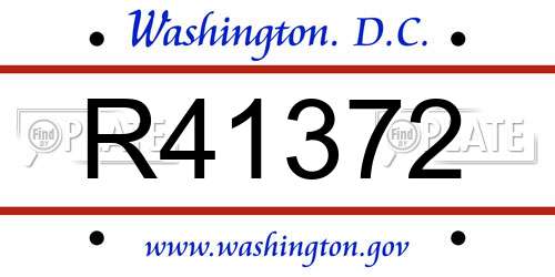 R41372 District Of Columbia License Plate