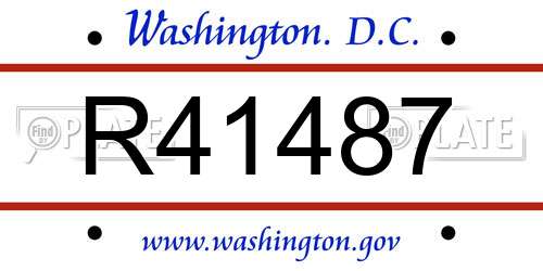 R41487 District Of Columbia License Plate