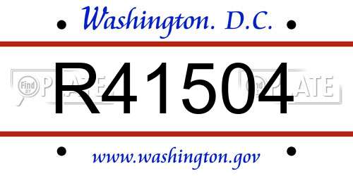 R41504 District Of Columbia License Plate