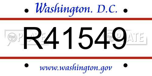 R41549 District Of Columbia License Plate
