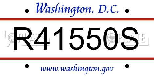 R41550S District Of Columbia License Plate