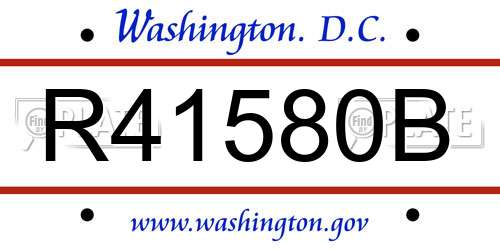 R41580B District Of Columbia License Plate