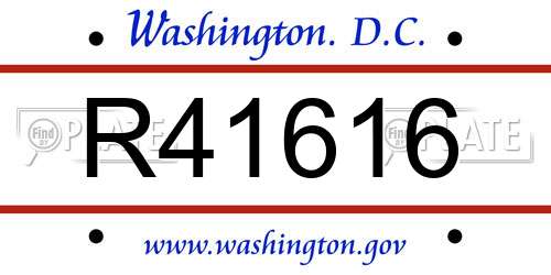 R41616 District Of Columbia License Plate