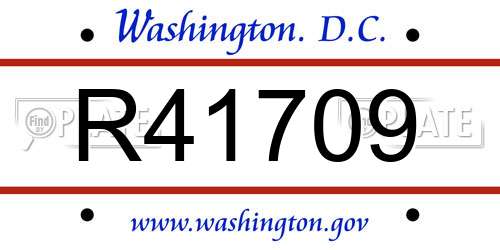 R41709 District Of Columbia License Plate