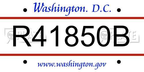 R41850B District Of Columbia License Plate