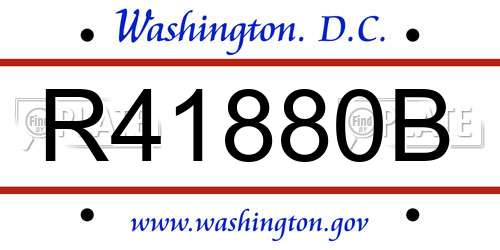 R41880B District Of Columbia License Plate