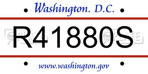 R41880S District Of Columbia License Plate